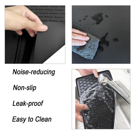 Yudevey raised-edge bar mat contains spills during brewing and serving.