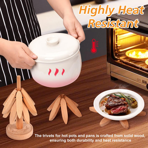 Yuejihuisimple heat-resistant trivet handles up to 450°F for cooking safety