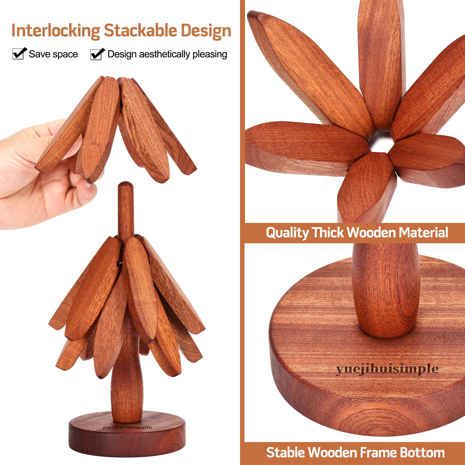 Yuejihuisimple natural solid wood protects surfaces with warmth.