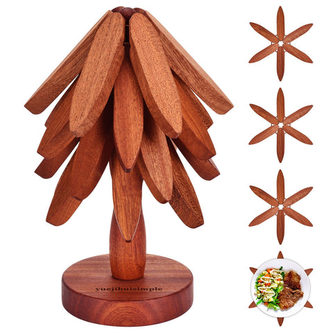 Yuejihuisimple tree trivet foldable stand, compact storage and easy access.