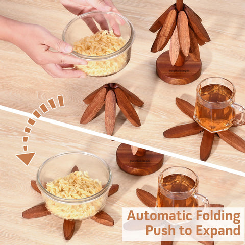 Yuejihuisimple trivet in use on table, preventing heat damage.