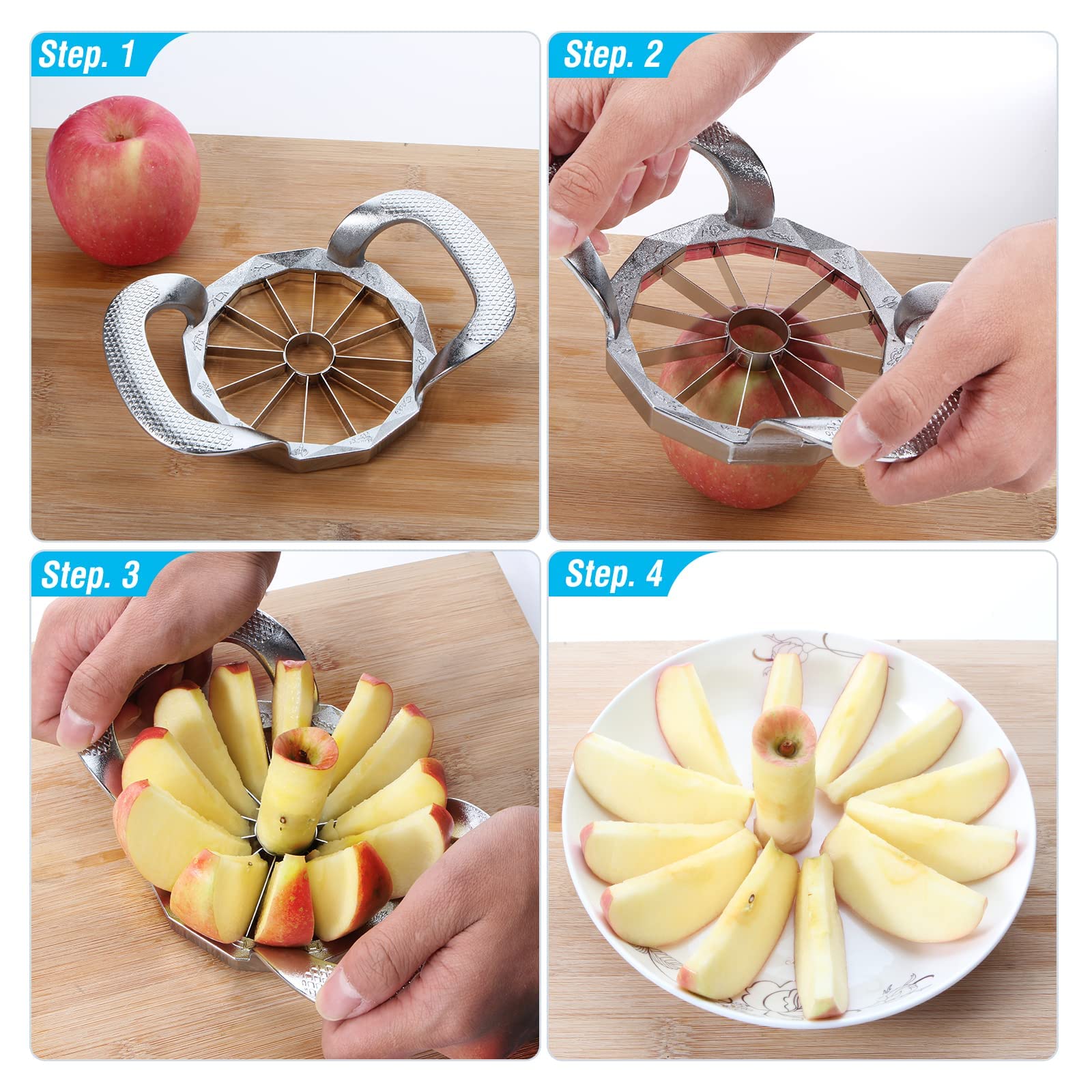 YUEJUJJ Apple Slicer Ideal Kitchen Gadget aids healthy snacks for kids and busy offices.