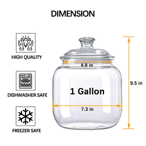 YUEJUM 128oz canister lid-seal closeup highlights airtight seal for freshness.