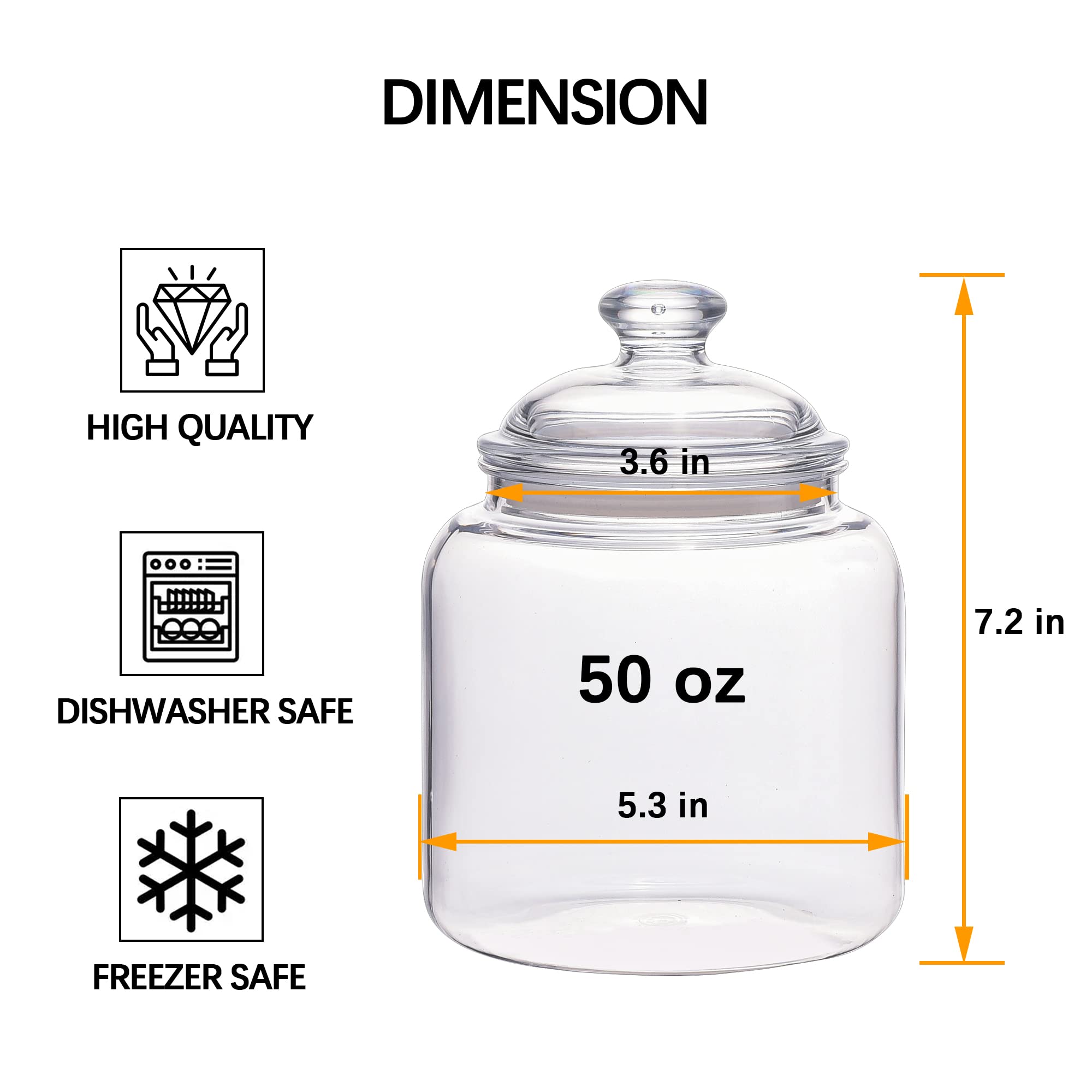 YUEJUM 50oz airtight jar for cereal maintains crunch and visibility.
