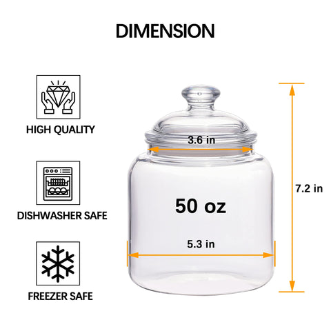 YUEJUM 50oz airtight jar for cereal maintains crunch and visibility.