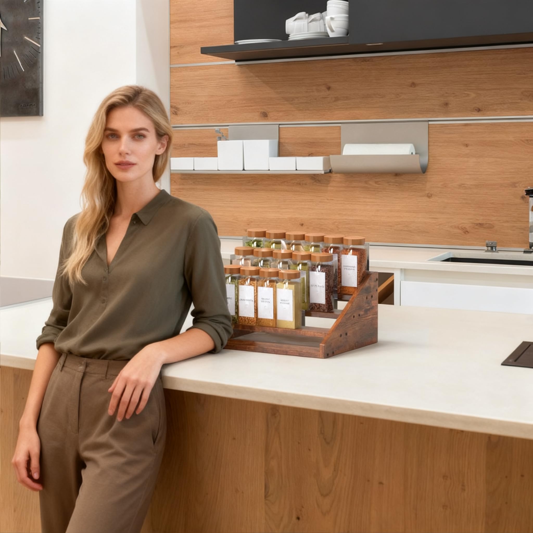 YUELGUANG open-design spice rack for quick access to jars