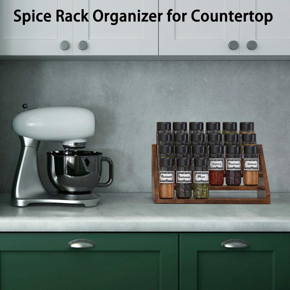 YUELGUANG spice rack features solid laminated wood for sturdy long-lasting use