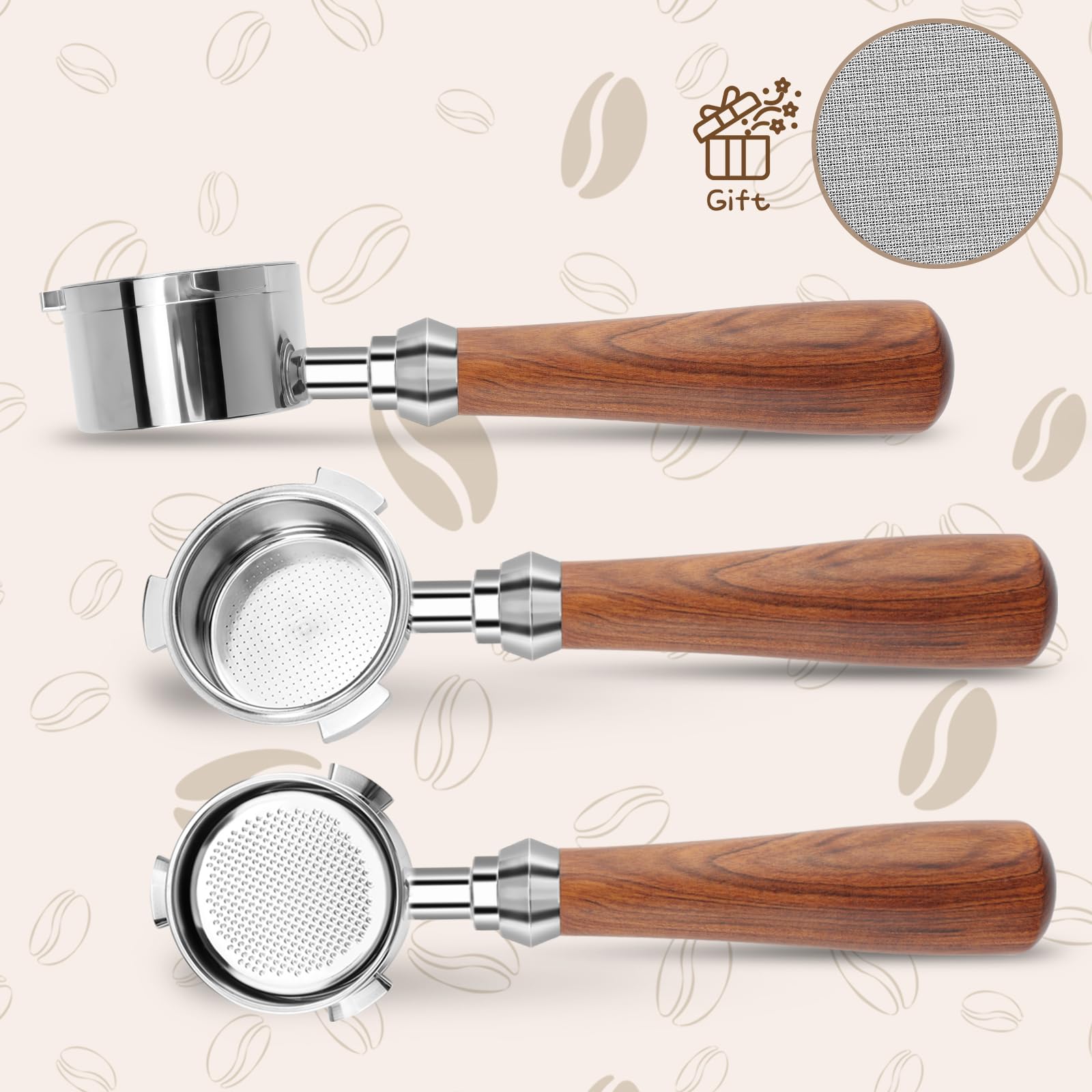 YUEYEE detachable bottomless portafilter design enables thorough cleaning and compact storage.