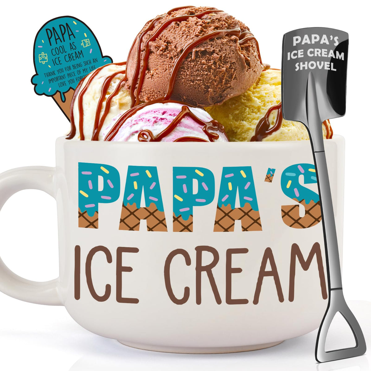YUEYUQIU Papa ice cream bowl 600ml for generous servings at home.