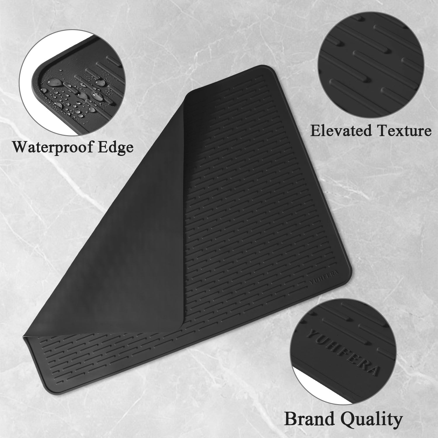 YUHFERA heat-resistant silicone trivet holds hot pots up to 400°F.