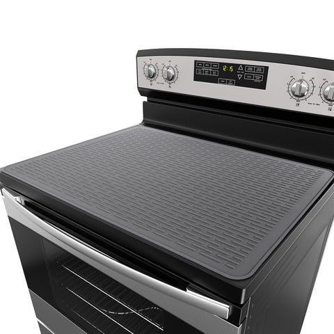 YUHFERA stove top cover in kitchen scene showcases sleek gray finish