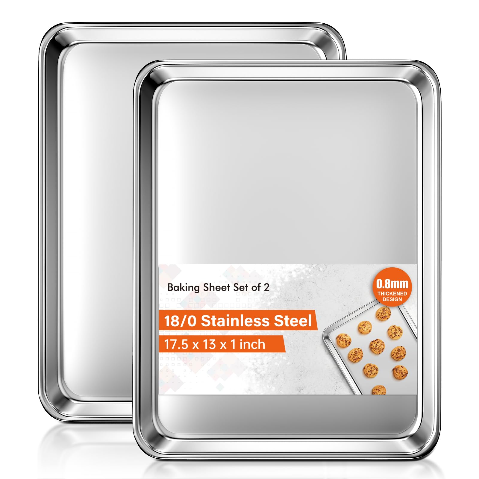 Yuiicaov baking sheet set with two half pans for generous recipes.