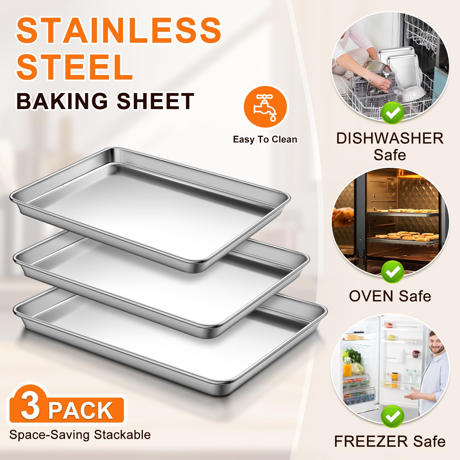 Yuiicaov deep-side sheet keeps sauces contained during roasting.