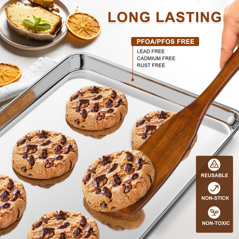 Yuiicaov flat-bottom pan promotes even heat distribution.