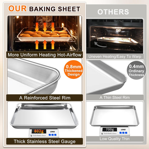 Yuiicaov 12x9.5 inch sheet great for cookies with even browning.
