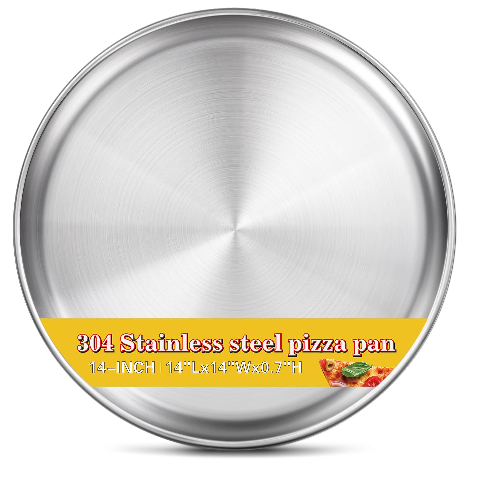 Yuiicaov 14-inch pizza pan with oven-ready design for even baking and simple release.