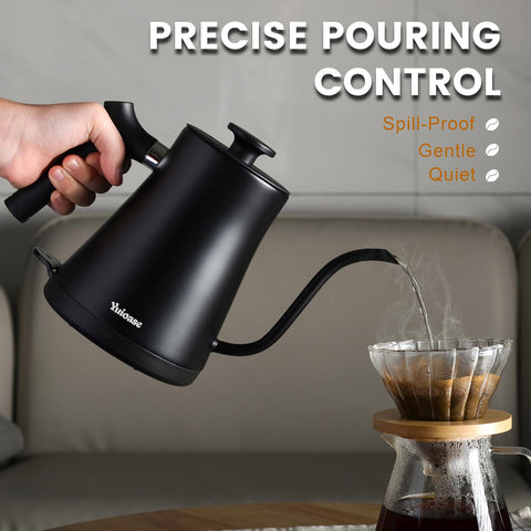 Yuioase kettle auto shutoff shown for safe protection against overboiling.
