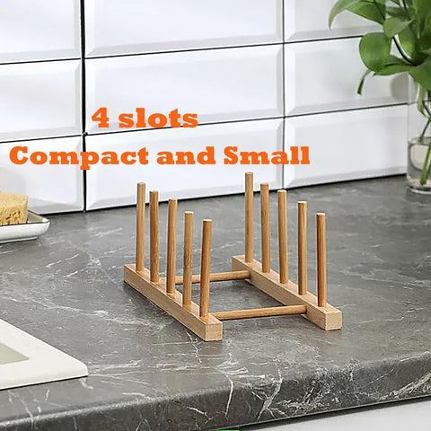 Yuixoseu bamboo dish rack dries plates efficiently in four slots.