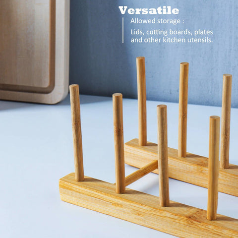Yuixoseu bamboo dish rack on a clutter-free counter promotes tidy kitchen.