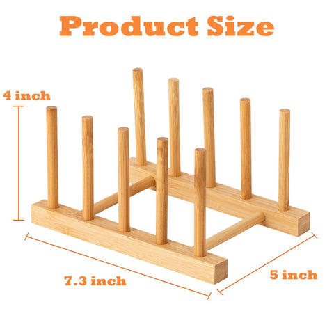 Yuixoseu bamboo dish rack side view, sturdy, easy-clean bamboo material.