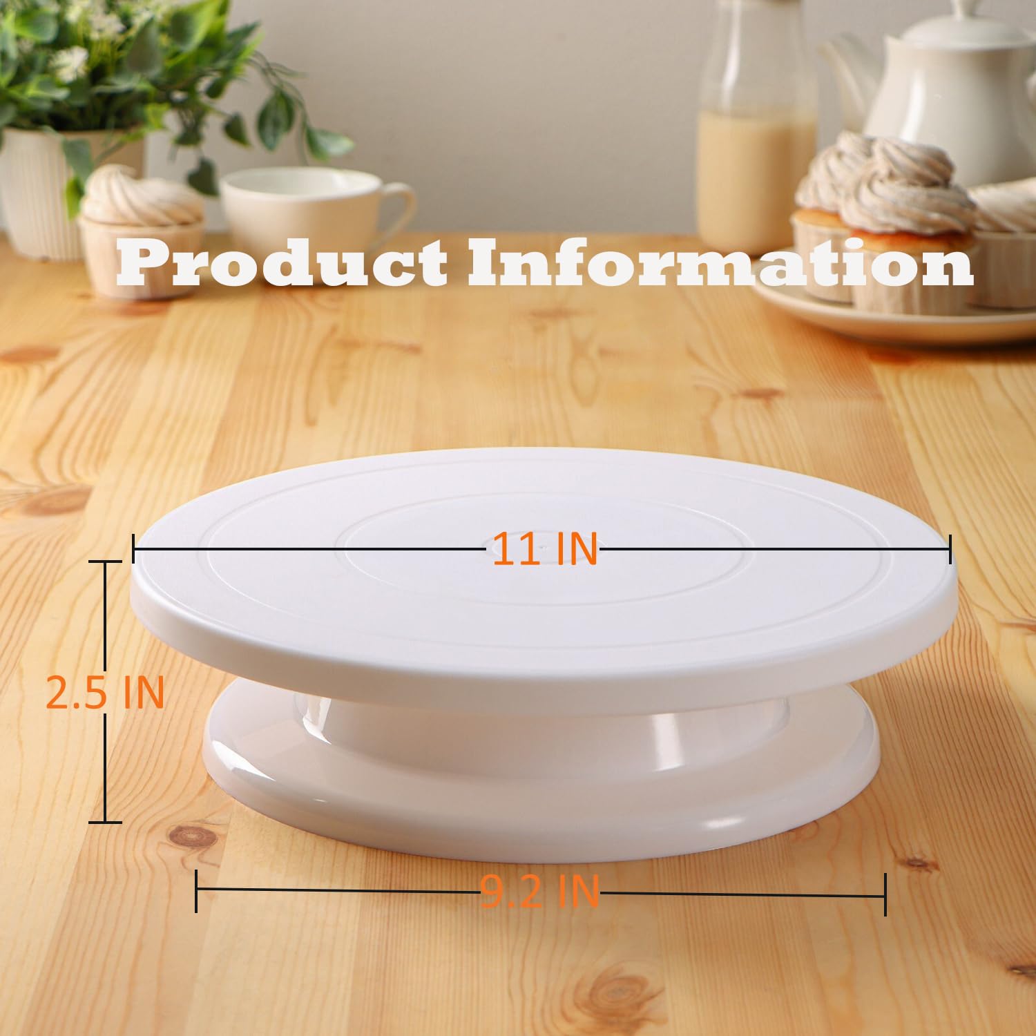 Yuixoseu rotating cake turntable with smooth bearings enables effortless spins
