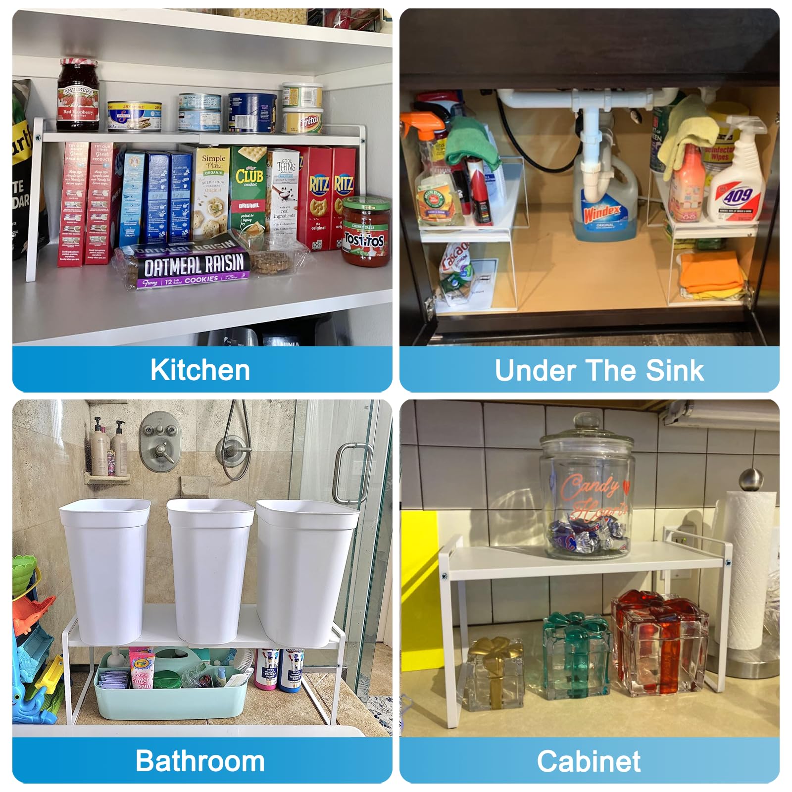 Yuleimy shelf holds dishes and cups for easy stacking