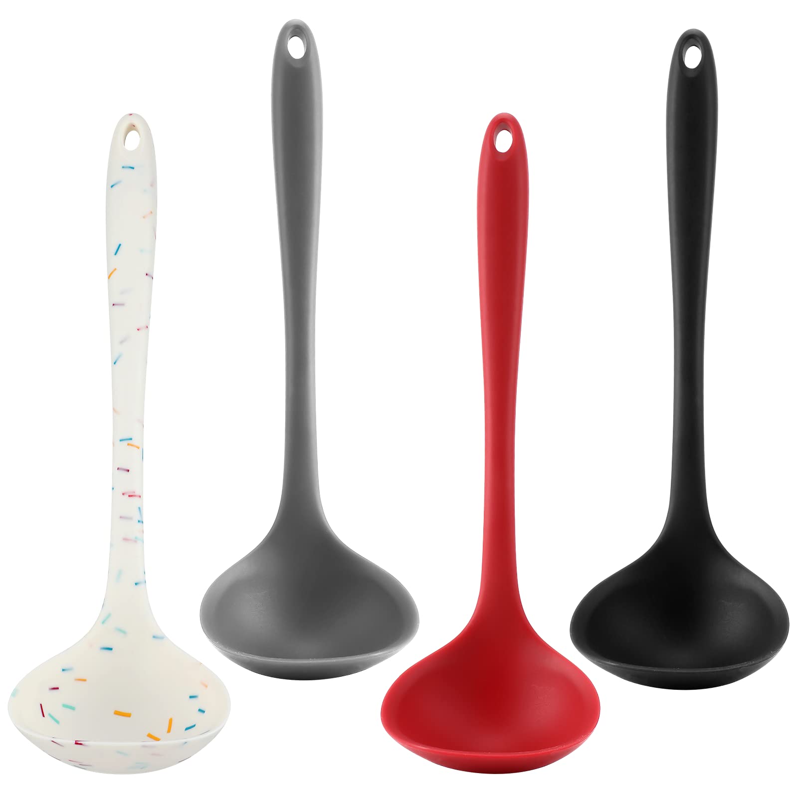 YuLohass silicone ladle set in four colors for easy color coding while cooking