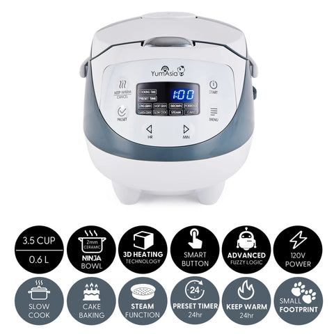 Yum Asia Panda Ninja Ceramic Bowl features even heating for tasty grains.