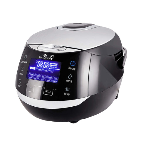 Yum Asia Sakura rice cooker front view with sleek design and intuitive controls.