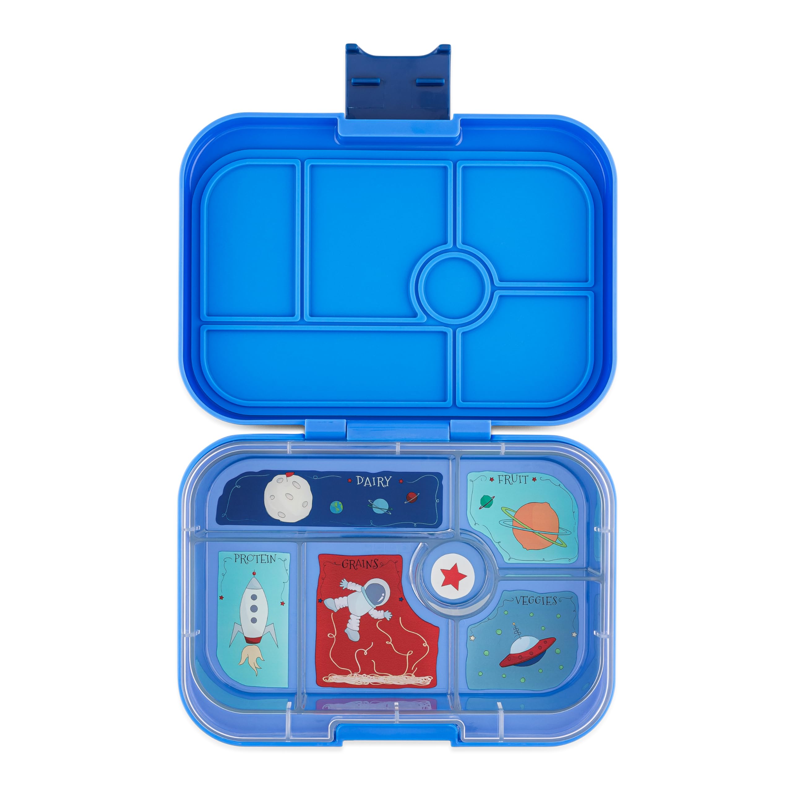 Yumbox Original six-compartment layout organizes meals neatly for balanced lunches