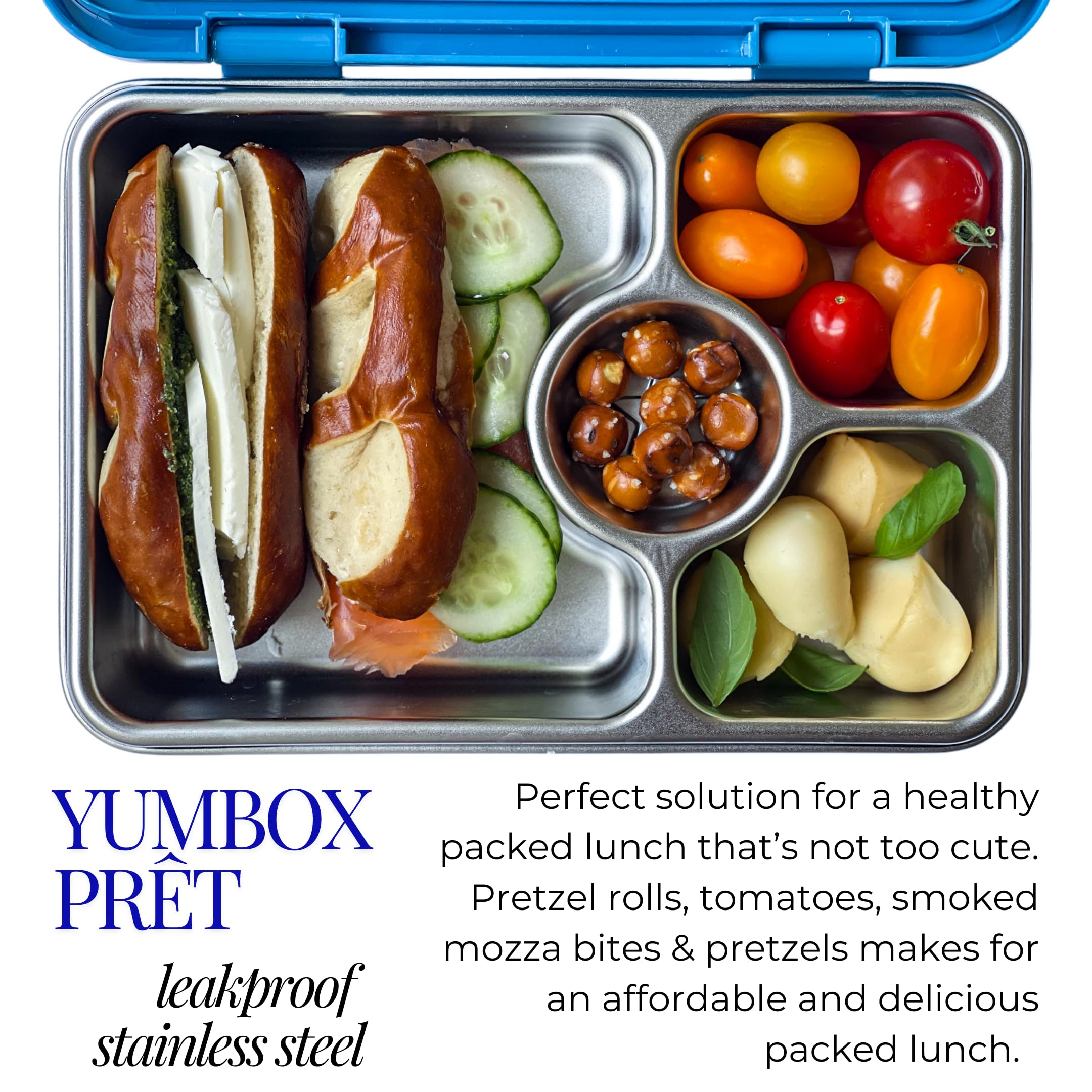 Yumbox Prêt three compartments keep foods separated and organized