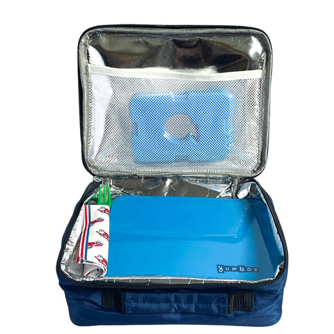 Yumbox Prêt Normandy Blue color adds vibrant lunch gear