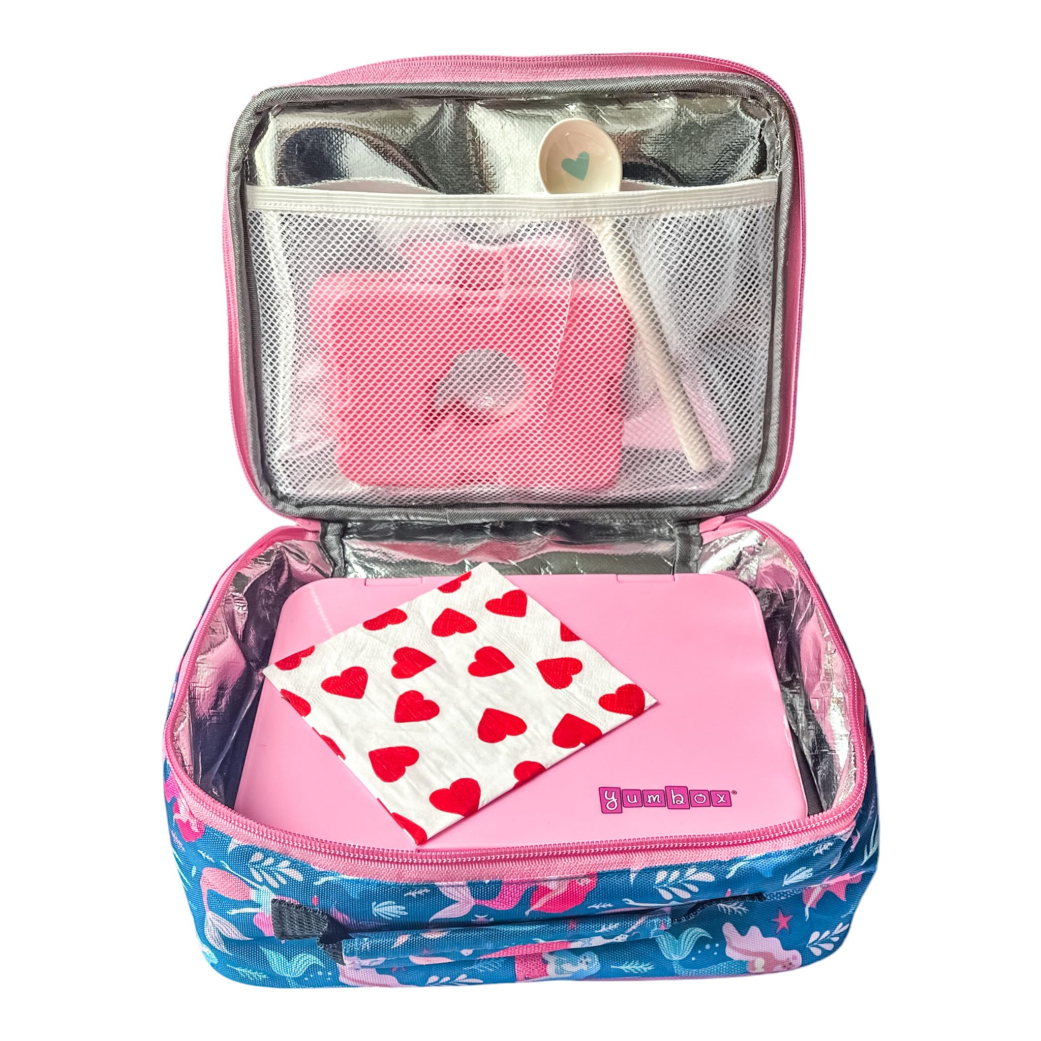 Versailles Pink Yumbox Prêt adds vibrant style to school or office lunches.