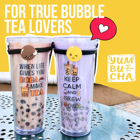 Yumbucha insulated leakproof lid keeps drinks cold with spill-free sipping.