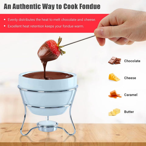 Yumchikel chocolate and cheese fondue set versatile for dips and sauces.