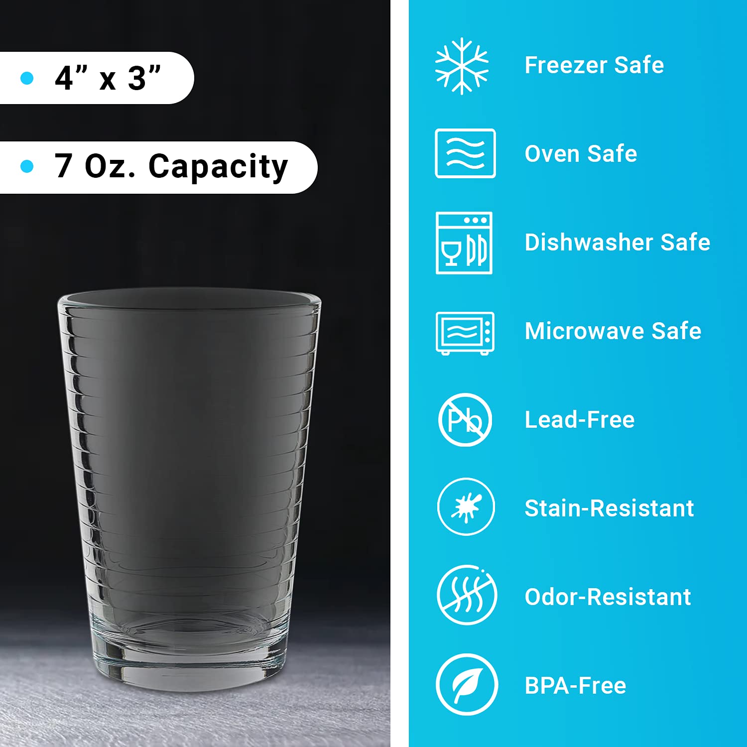 Yumchikel crystal-clear juice glasses 7oz, enhances beverage presentation