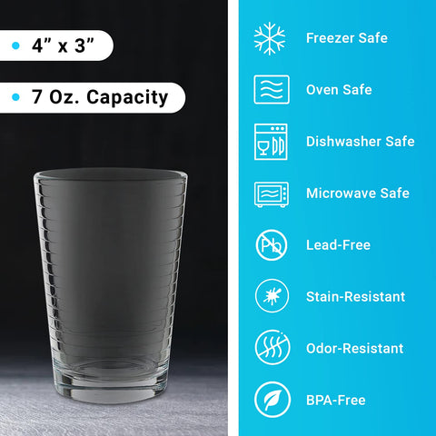 Yumchikel crystal-clear juice glasses 7oz, enhances beverage presentation