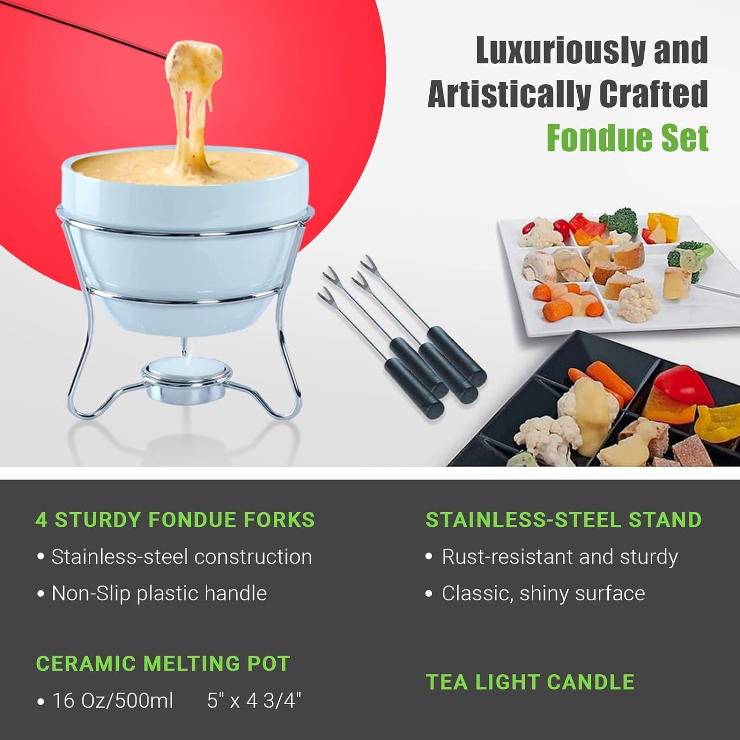 Yumchikel fondue set on table for dinner parties and celebrations.