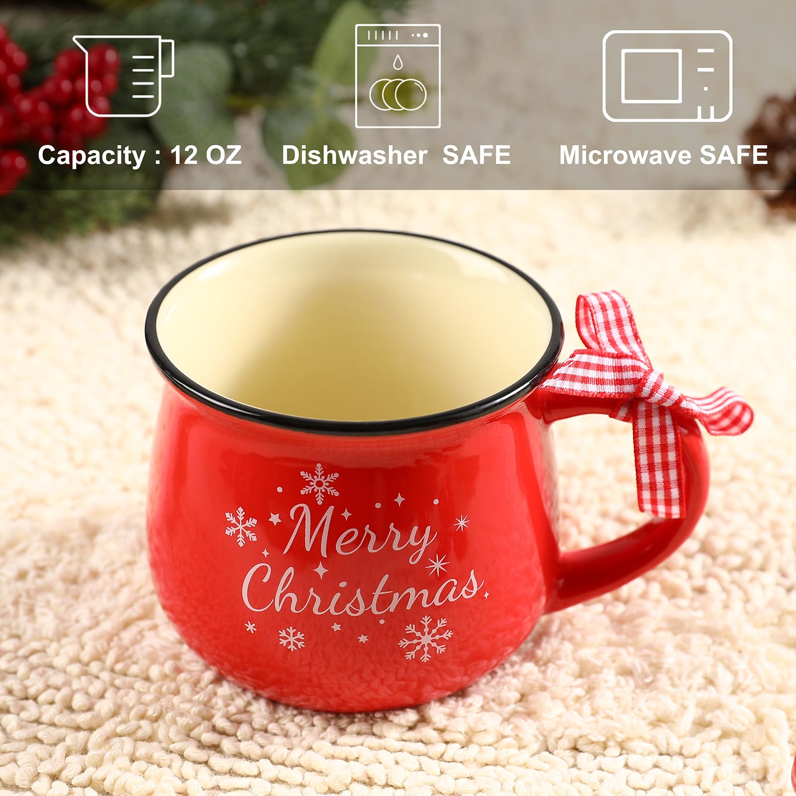 Yumiio mug set arranged on table adding holiday charm.