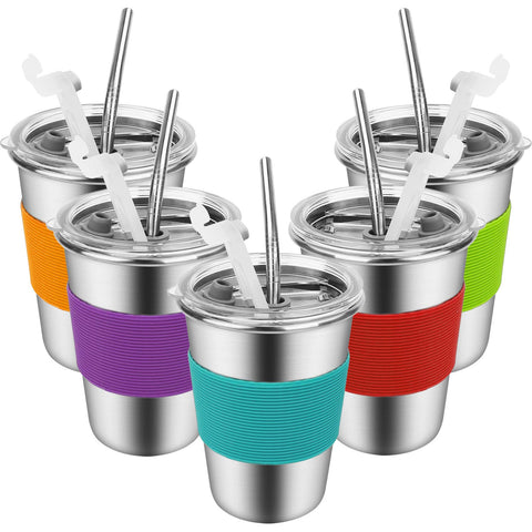 Yummy Sam 12oz stainless steel cup with straw and lid, durable for everyday use
