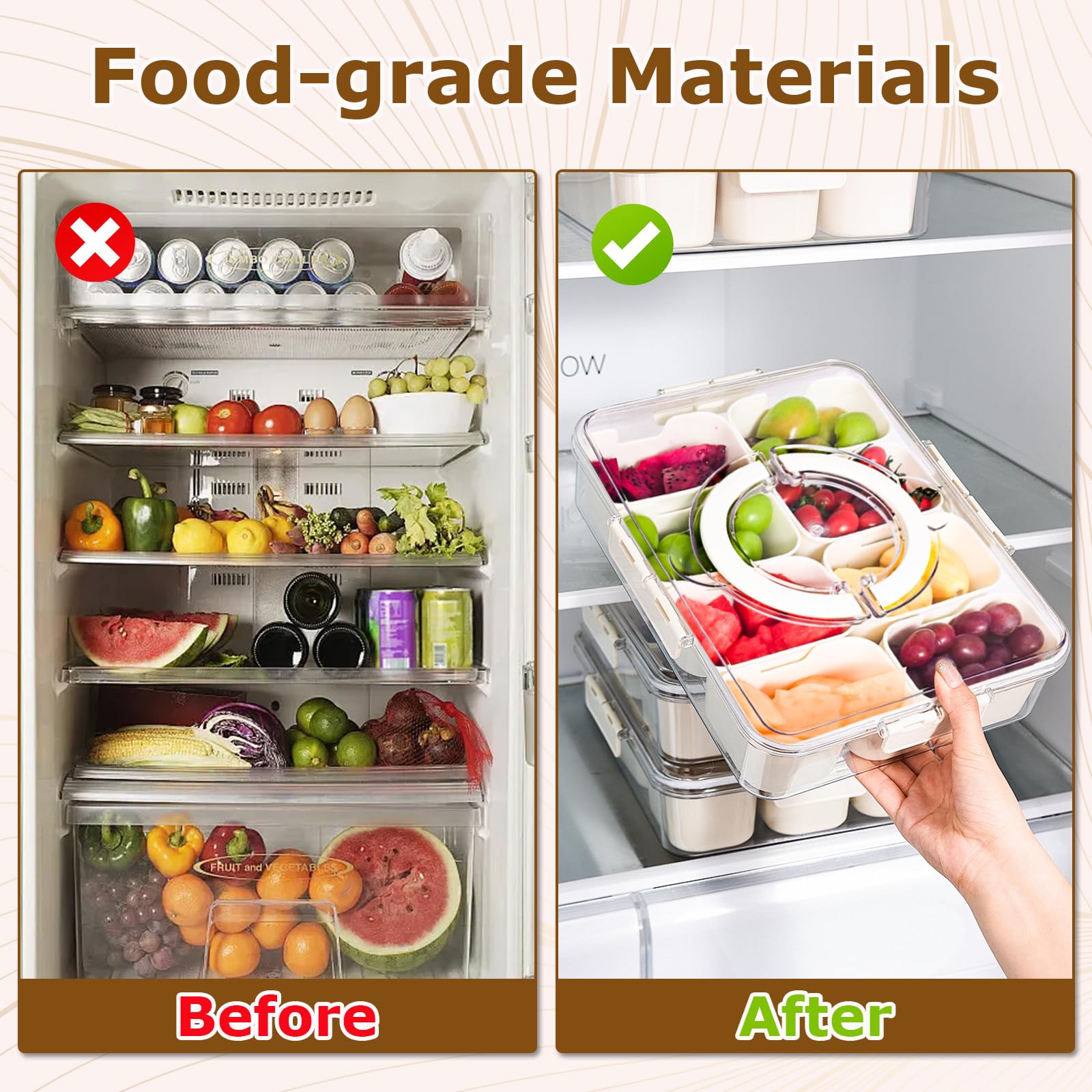 YUMUN Snackle Box preserves fruits, nuts, candy and vegetables in separate compartments