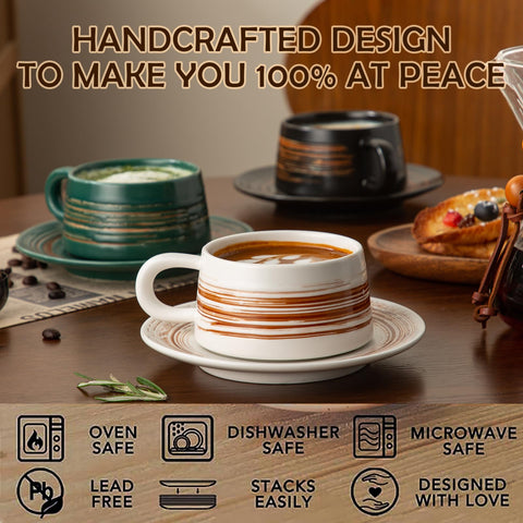 YUN TAO latte cups with ergonomic handles for comfortable everyday use