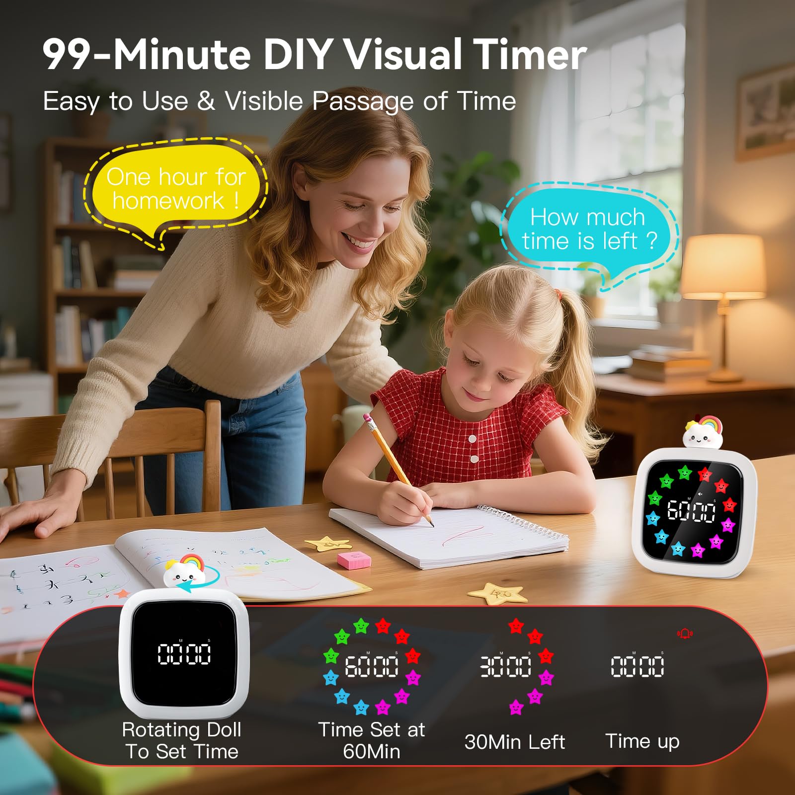 Yunbaoit timer showing color display option for engaging study sessions