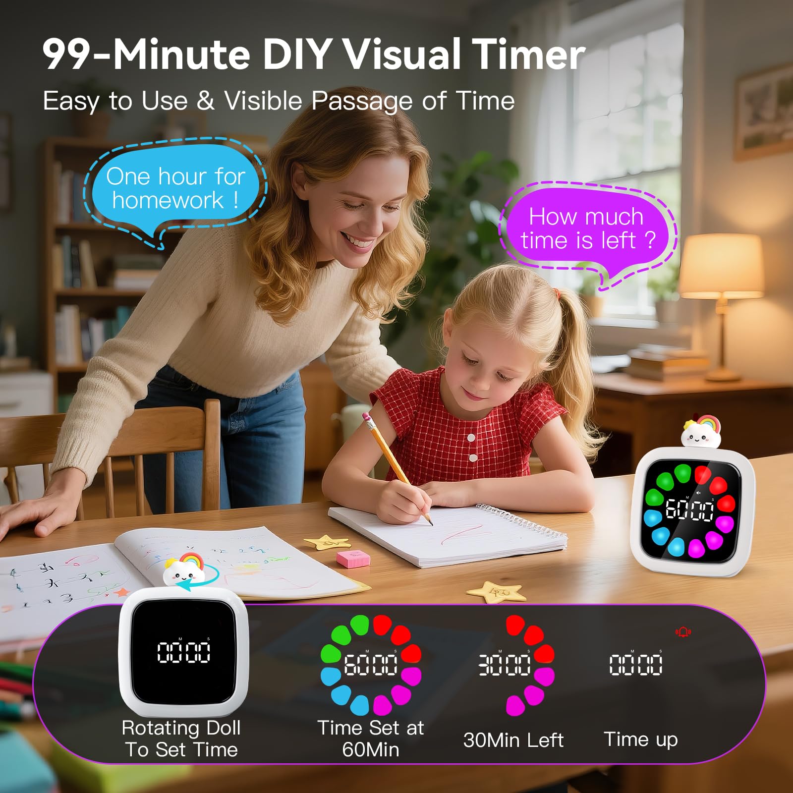 Yunbaoit rechargeable countdown timer offers long lasting power for daily tasks