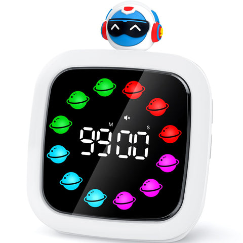 Yunbaoit Robot Digital Visual Timer front view shows color progress for focused study sessions.