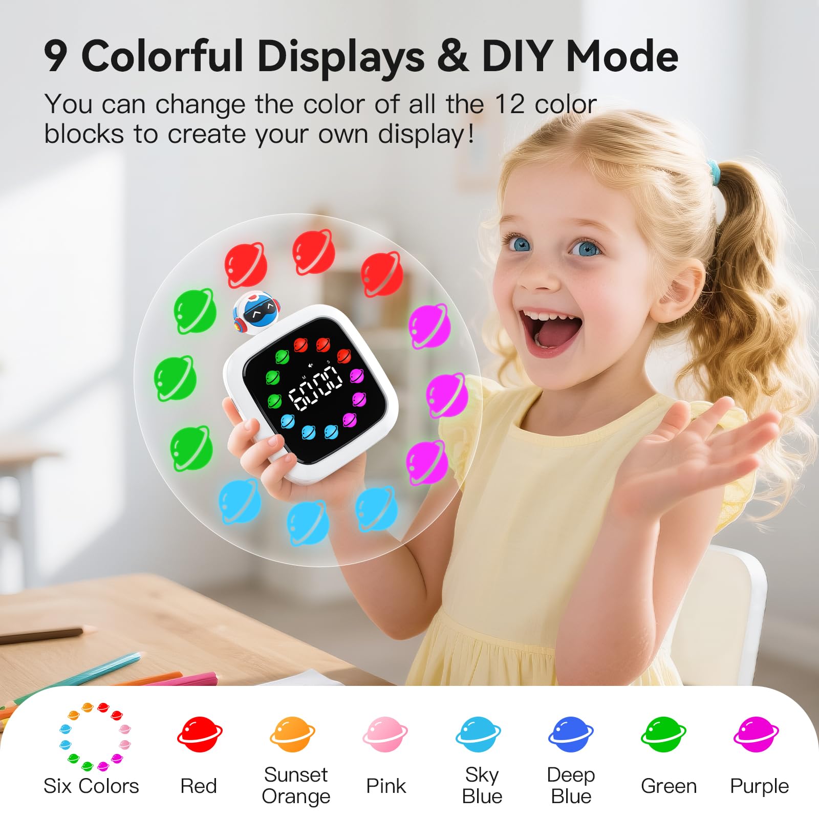 Yunbaoit visual timer USB recharge port keeps devices ready for long days.