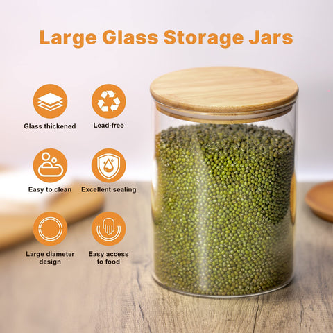 YUNCANG transparent-glass-contents-visible jars simplify quick checks.