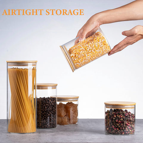 YUNCANG stackable jars save cabinet space and add style.