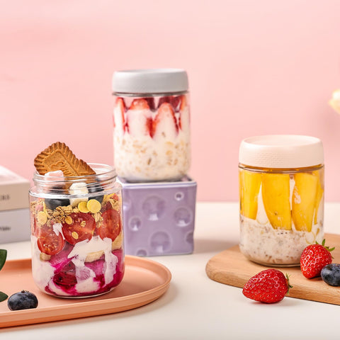 YUNCANG freezer and refrigerator safe jars suitable for freezer storage and cold snacks.