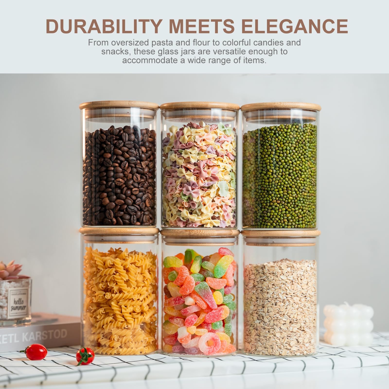 YUNCANG 50oz jar for rice, flour, and sugar storage with clear view